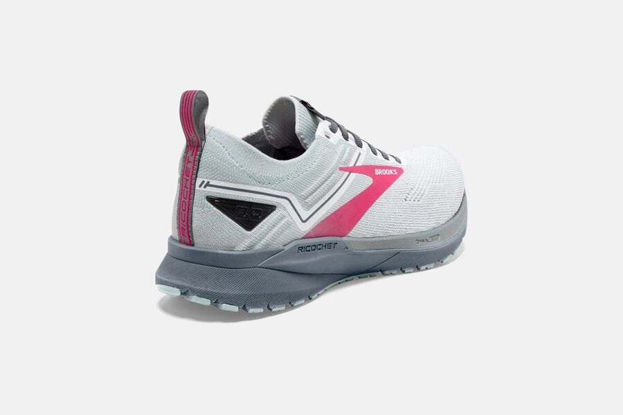 Brooks Ricochet 3 Road Running Shoes Womens White/Pink 361784-NYJ